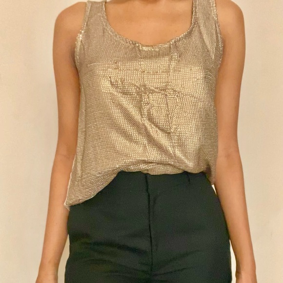 Vintage Gold Sequinned tank top. 
From brand Nuon - Picture 3 of 4